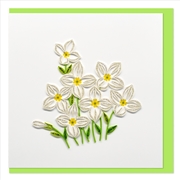 Buy Quilled Greeting Card White Flowers 15x15cm
