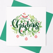 Buy Quilled Greeting Card Green Merry Christmas with Santa 15x15cm