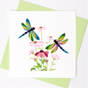 Buy Quilled Greeting Card Two Dragonflies 15x15cm