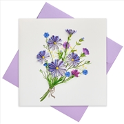 Buy Quilled Greeting Card Lilac Flowers 15x15cm