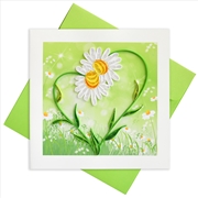 Buy Quilled Greeting Card Daisy Heart 15x15cm