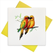Buy Quilled Greeting Card Lorikeet Pair 15x15cm