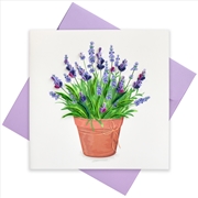 Buy Quilled Greeting Card Lavender Pot 15x15cm