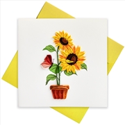 Buy Quilled Greeting Card Sunflower with Butterfly 15x15cm