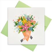 Buy Quilled Greeting Card Assorted Flowers Gift 15x15cm