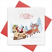 Buy Quilled Greeting Card Santa with Reindeer 15x15cm
