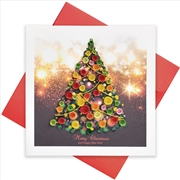 Buy Quilled Greeting Card Christmas Tree with Lights 15x15cm