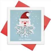 Buy Quilled Greeting Card Merry Christmas Santa Head 15x15cm
