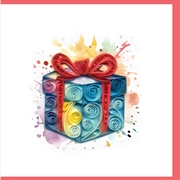 Buy Quilled Greeting Card Present With Red Ribbon 15x15cm