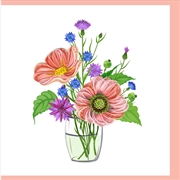 Buy Quilled Greeting Card Flower Vase 15x15cm