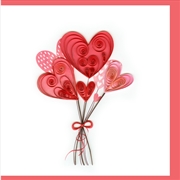 Buy Quilled Greeting Card Bouquet Of Hearts 15x15cm