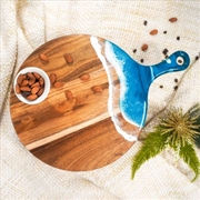 Buy Round Acacia Resin Cheese Paddle Ocean Vibes 43x30x1.6cm