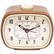 Buy Leni Retro Alarm Clock 9x11x6cm - Mocha
