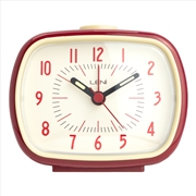 Buy Leni Retro Alarm Clock 9x11x6cm - Red