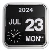 Buy Banker's Wall Clock with Calendar 43x43x16cm - Black