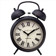 Buy NeXtime Amsterdam Metal Alarm Clock 15x21x7cm - Black