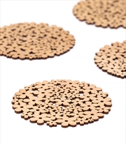 Buy Wooden Coaster Flowers 10x10x0.3cm