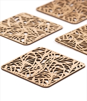 Buy Wooden Coaster Bamboo 10x10x0.3cm