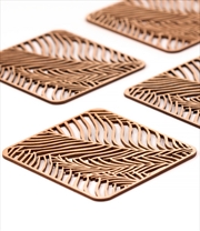 Buy Wooden Coaster Fern 10x10x0.3cm