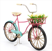 Buy Bicycle with Flower Basket Metal Collectable - Blue and Pink 31x9x19cm