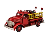 Buy Rustic Fire Truck Metal Collectable - Red 31x11x13cm