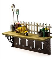 Buy Shelf Hanging Wall Decor with Hooks Scooter 31x9x27cm