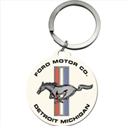 Buy Nostalgic-Art Keyring Round Ford Mustang - Horse and Stripes Logo 7.5x4x0.3cm