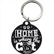 Buy Nostalgic-Art Keyring Round Home Is Where The Cat Is Black 7.5x4x0.3cm