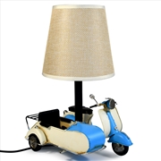 Buy USB powered LED Lamp Scooter and Sidecar - Blue 18x15x26cm