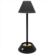 Buy Rechargeable LED Table Lamp with Cone Shade 10x10x28cm - Matt Black