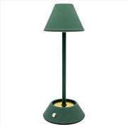 Buy Rechargeable LED Table Lamp with Cone Shade 10x10x28cm - Matt Green