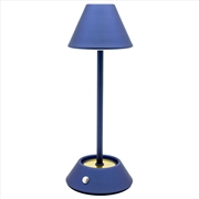 Buy Rechargeable LED Table Lamp with Cone Shade 10x10x28cm - Matt Blue