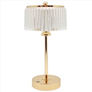 Buy Rechargeable LED Table Lamp with Acrylic Flute Shade 14x14x29cm