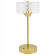 Buy Rechargeable LED Table Lamp with Acrylic Drum Shade 15x15x32cm