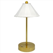 Buy Rechargeable LED Table Lamp with Silk Cone Shade 16x16x30cm