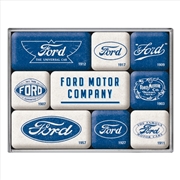 Buy Nostalgic-Art 9pc Magnet Set Ford Logo Evolution 7x9.3x2cm