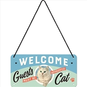 Buy Nostalgic-Art Hanging Sign Welcome Guests Cat 20x10x0.2cm
