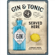 Buy Nostalgic-Art Large Sign Gin & Tonic Served Here 30x40x0.5cm