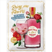 Buy Nostalgic-Art Large Sign Gin & Tonic Pink Gin Flowers 30x40x0.5cm