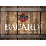 Buy Nostalgic-Art Large Sign Bacardi - Wood Barrel Logo 30x40x0.5cm
