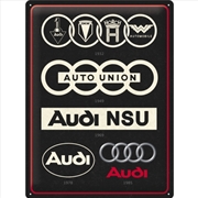 Buy Nostalgic-Art Large Sign AudiLogo Evolution 30x40x0.5cm