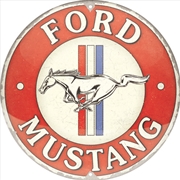 Buy Nostalgic-Art Round Tin Sign Ford Mustang - 3 Stripes Red 35x35x0.5cm