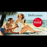 Buy Nostalgic-Art Long Sign Coca-Cola - Beauties - Beach Couple 25x50x0.3cm