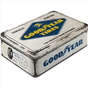 Buy Nostalgic-Art Flat Storage Tin Goodyear Logo White 23x16x7cm