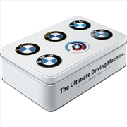 Buy Nostalgic-Art Flat Storage Tin BMW Logo Evolution 23x16x7cm