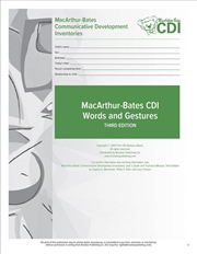 Buy MacArthur-Bates Communicative Development Inventories (CDI) Words and Gestures Forms