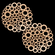 Buy 2pc Wooden Coaster Circles 10x10x0.3cm