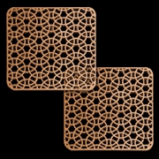 Buy 2pc Wooden Coasters Crossed Circles 10x10x0.3cm