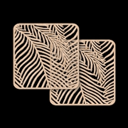 Buy 2pc Wooden Coasters Fern 10x10x0.3cm