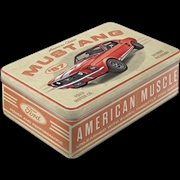 Buy Nostalgic-Art Flat Storage Tin Ford Mustang - Gt 1967 Red 23x16x7cm